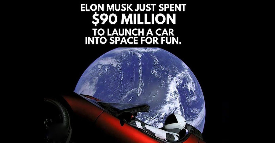 Musk wydał 90 mln $ i dla zabawy wysłał auto w kosmos? Internauci obalili ten argument .get_the_title().