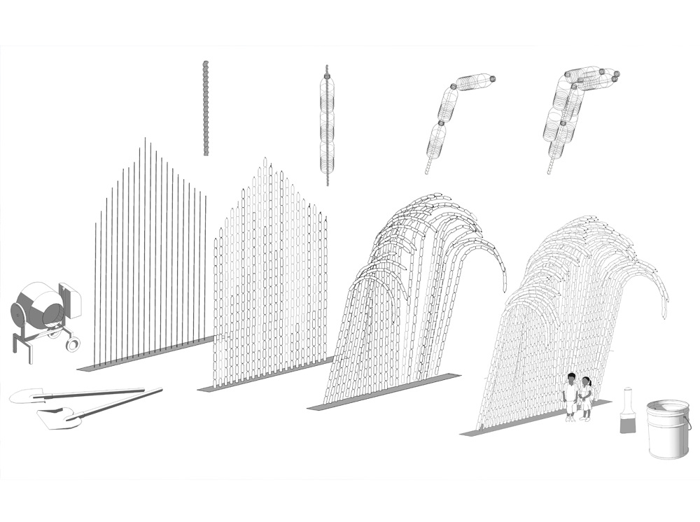 Fasada jak fala - architektura ze zrecyklingowanych butelek